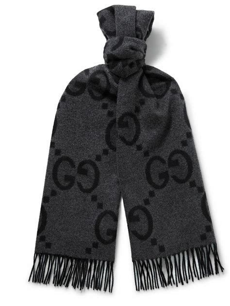 cashmere gucci scarf|GUCCI Fringed jacquard.